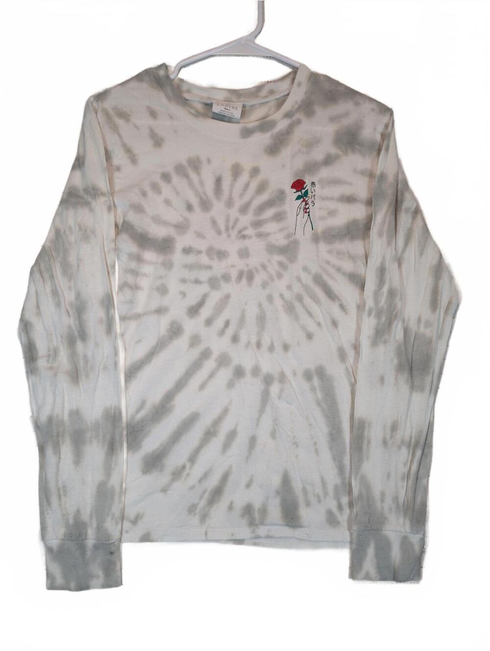 Empyre Tie Dye Rose Graphic Long Sleeve T Shirt Mens Small